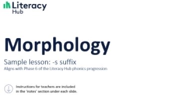 Morphology lesson slides: -s suffix for plural nouns Image